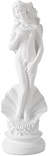 Vénus Aphrodite Sculpture en résine, statue décorative de déesse grecque avec base en coquillage, ornements blancs classiques pour décoration d