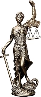 Statue de la Justice de 30,5 cm - Déesse Aveugle et Ange Grec Romain - Décoration pour Bureau et Bibliothèque